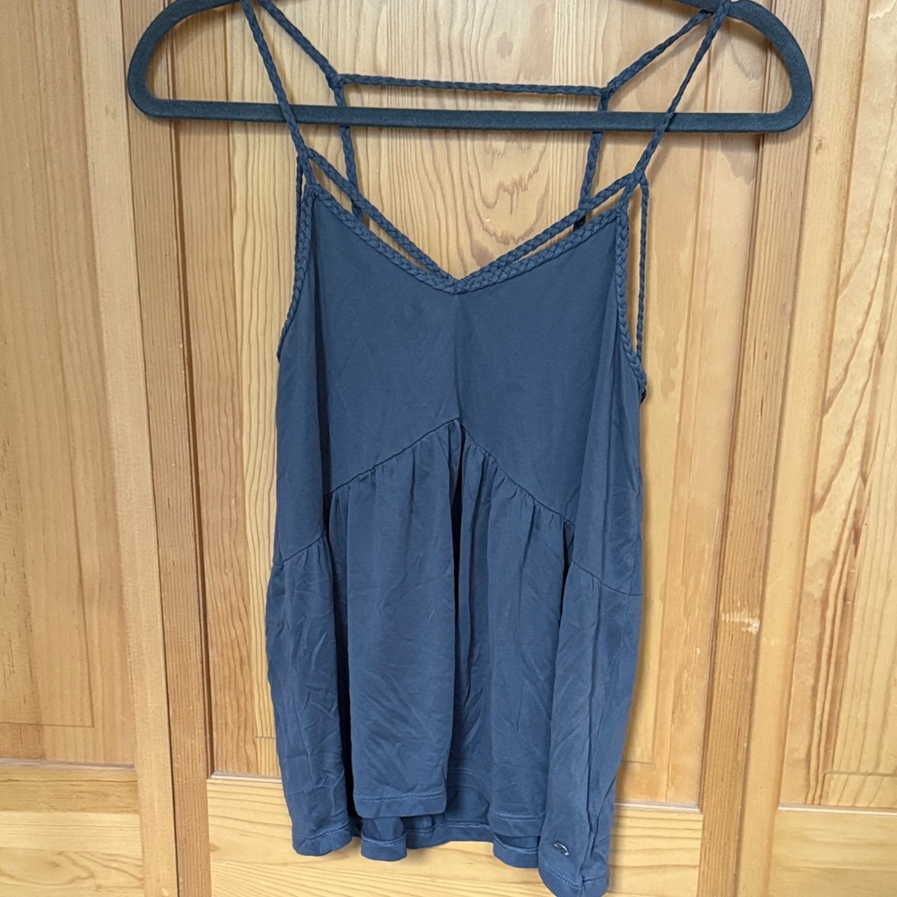 American Eagle Outfitters Navy Braided Strap Tank Top
